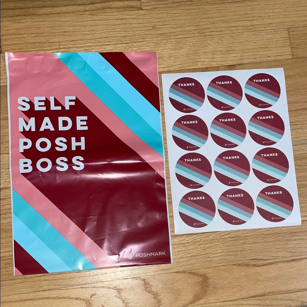 Poshmark x15 “Self Made Posh Boss” Polymailers 10x13 & 1 Sticker Sheet.💥